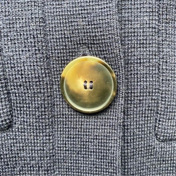 SEZANE Betty Cardigan Navy Crochet 100% Merino Wool Size XS - Picture 9 of 14